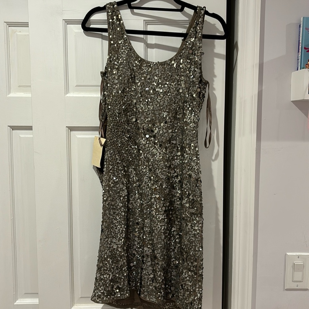 Grey mini sequin dress